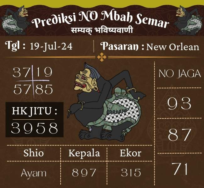 Prediksi NEWORLEAN Mbah Semar Hari Ini 19 Juli 2024